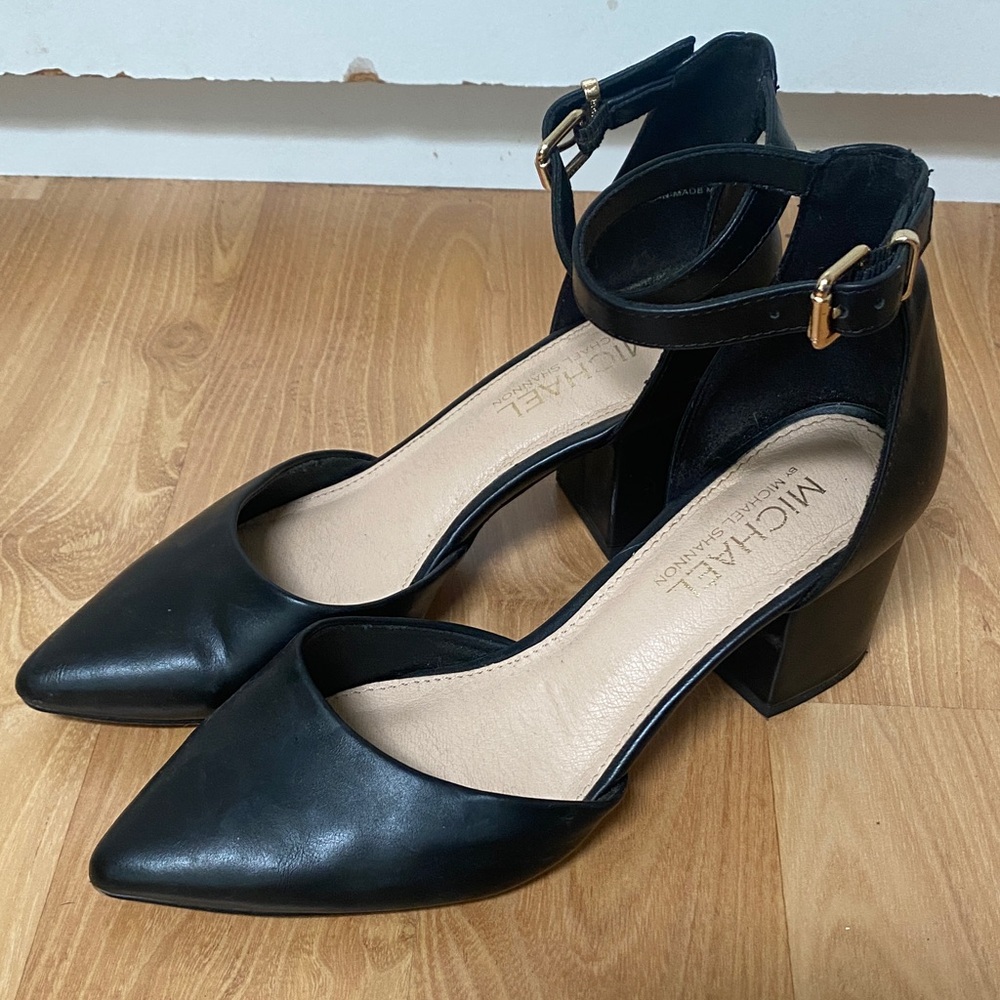 Michael Shannon Black Ankle Strap Heels